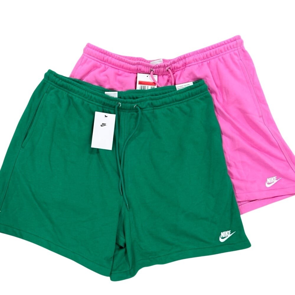Nike Standard Fit Knee Length Shorts Green & Pink 2-Pack Men's Large NWT